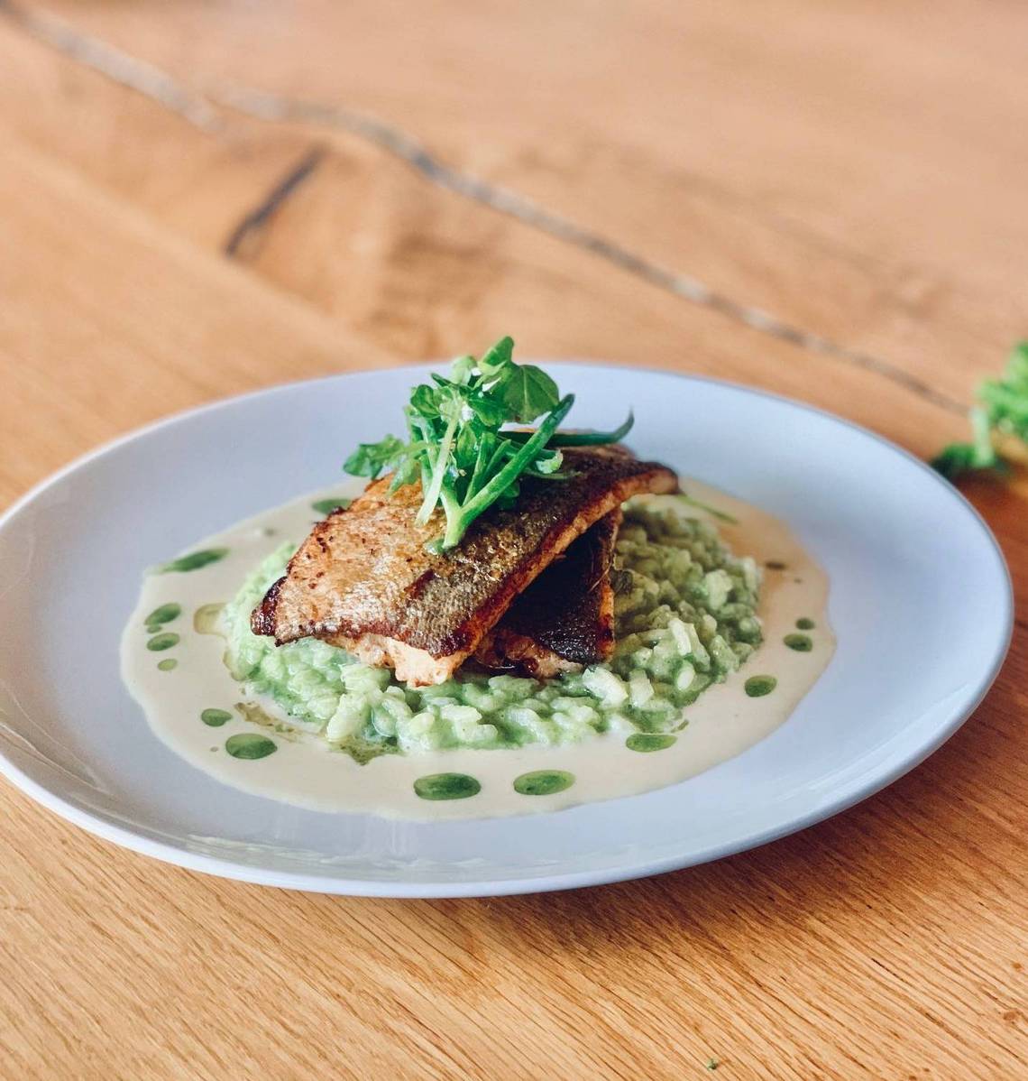 Kirchberg trout fillet with watercress at the Naturhotel Molzbachhof
