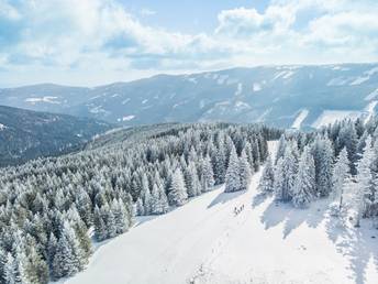 Panoramic trail from the top of the Wechsel near the Naturhotel Molzbachhof.