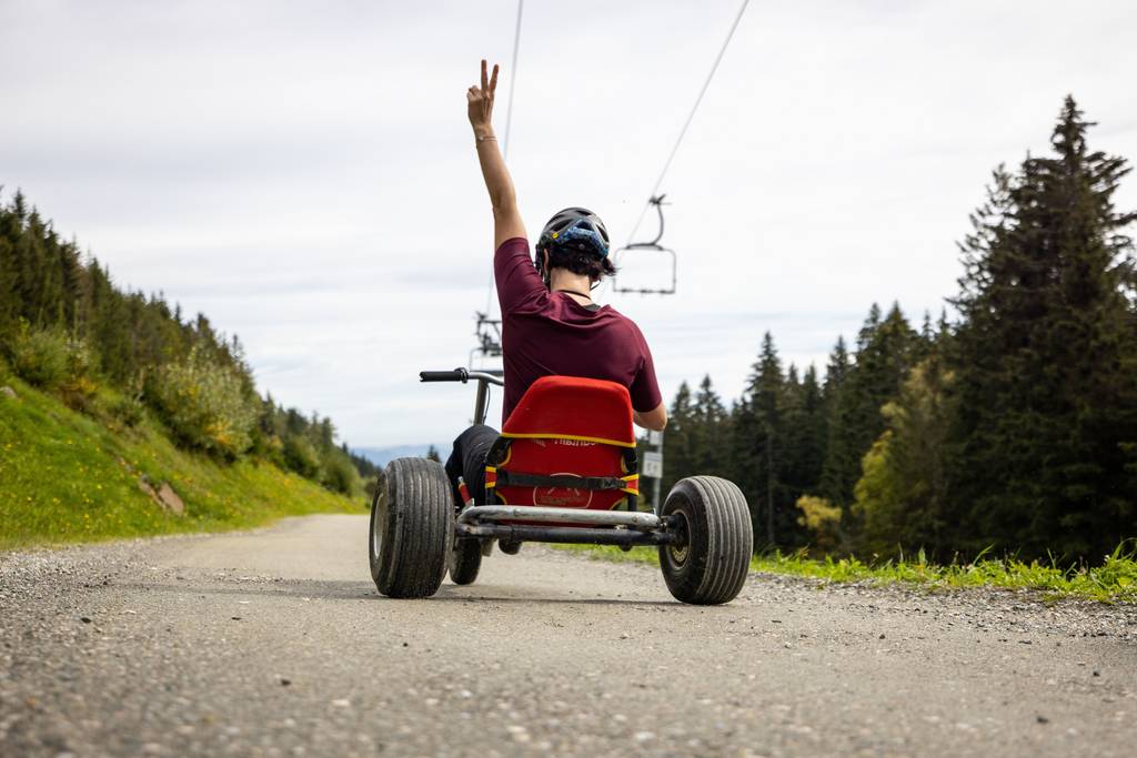 Mountain carting in Mönichkirchen near the Naturhotel Molzbachhof.