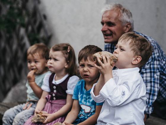 Grandpa with his grandchildren
