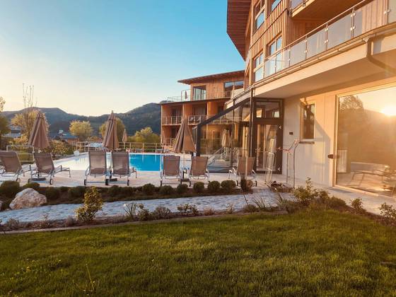 Sunset on the pool terrace