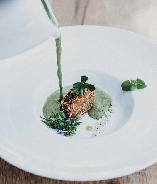 Delicious nettle soup at the 4* Naturhotel Molzbachhof