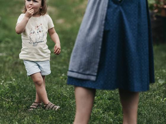 Nora in the garden at Molzbachhof