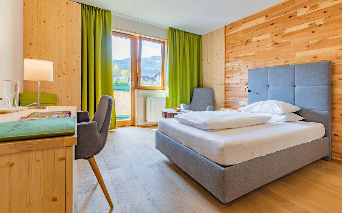 Swiss stone pine room at Naturhotel Molzbachhof